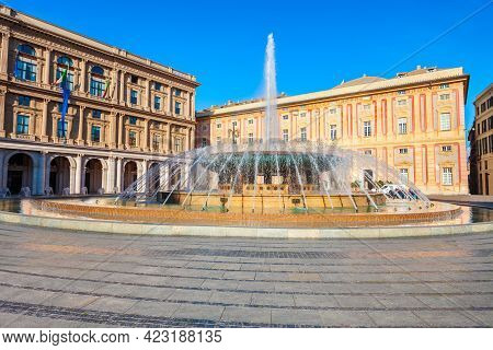 The Doges Palace Or Palazzo Ducale Is A Historical Building At The Piazza De Ferrari Or Ferrari Squa