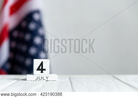 Independence Day, The Fourth Of July, Calendar On The Us Flag Background, July 4.