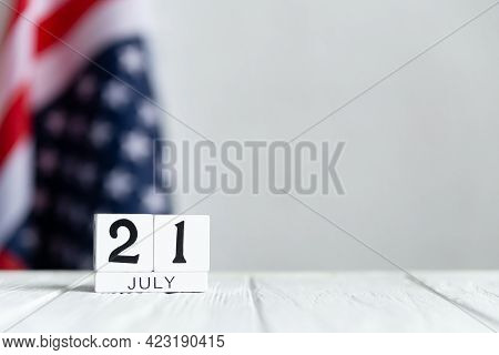 National Junk Food Day, May 31 Calendar On The Us Flag Background.