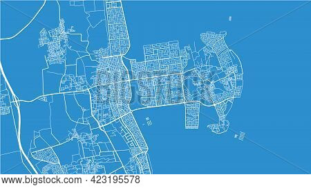Urban Vector City Map Of Al Qatif, Saudi Arabia, Middle East