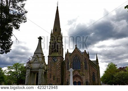 An Exterior View Of The Architecture Of A Church Building In The Deeside Town Of Ballater.