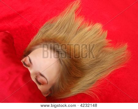 Girl Asleep W/Hair Spread Out