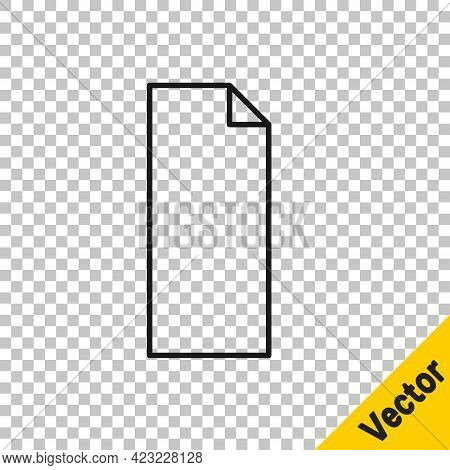Black Line Grip Tape On A Skateboard Icon Isolated On Transparent Background. Vector