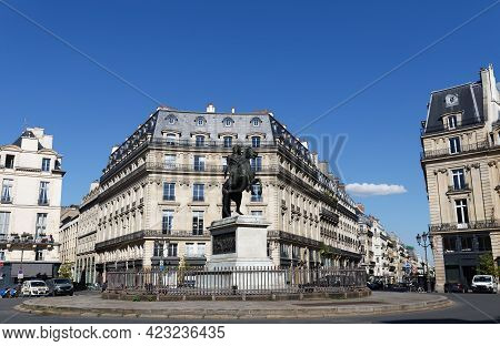 Statue Of King Louis Xiv In Victory Square -place De Victoires Comissioned By King Louis Xviii . Par
