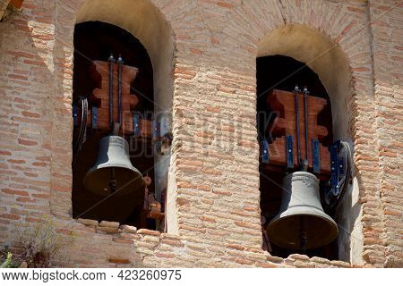Bell tower in Cuarte de Huerva in Spain.