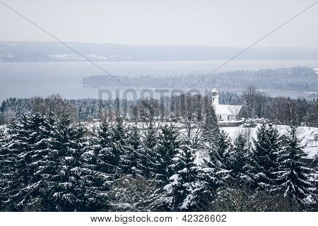 Obraz jezera Starnberg v Bavorsku Německo - Tutzing