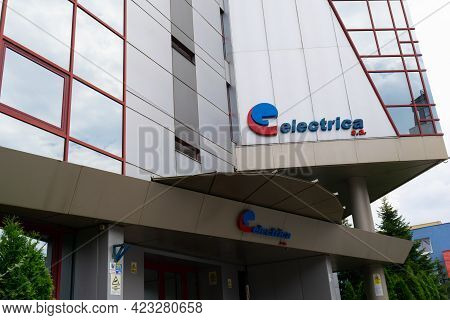 Bucharest, Romania - July 19, 2020: Electrica Sa Office Building In Bucharest, Romania.