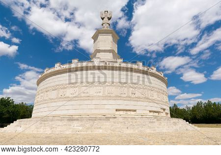 Adamclisi, Constanta, Romania - August 04, 2020: View Of Tropaeum Traiani Monument At Adamclisi, Rom