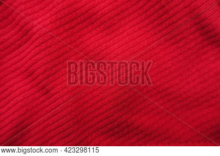 Backdrop - Bright Red Ribbed Polyamide Fabric