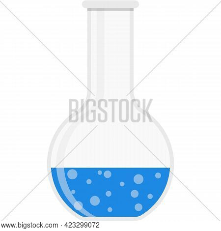 Science Round Bottom Flask Lab Beaker Vector Icon