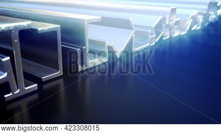 Glowing Rolled Metal And Rebar - Cg Industrial 3d Rendering