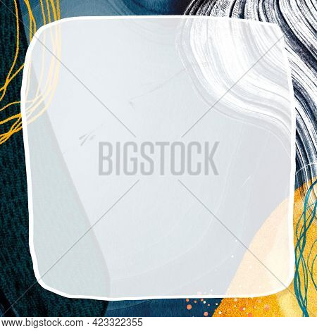 Square frame on Neo Memphis social background mockup