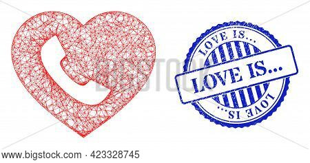 Vector Crossing Mesh Favourite Phone Frame, And Love Is... Blue Rosette Rubber Stamp Seal. Hatched F