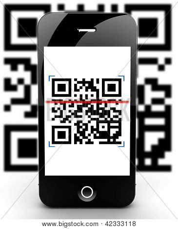 Smartphone scansione codice fuori fuoco