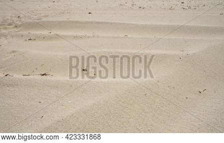 Sand Background Texture, Closeup View. Sandy Beach, Summer Vacations