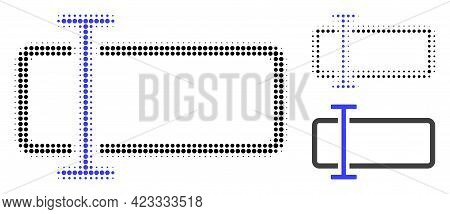 Text Field Halftone Dotted Icon. Halftone Array Contains Circle Pixels. Vector Illustration Of Text 
