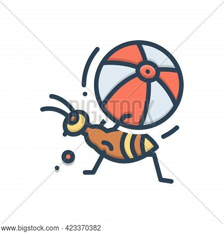 Color Illustration Icon For Diligence Penchant Leanness Mash Habitude Lagan