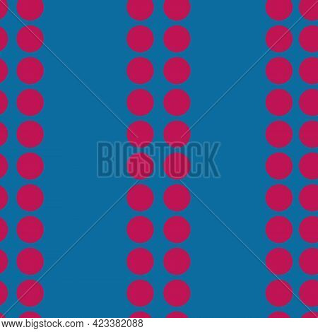 Polka Dots Pink Columns Dots Vector Pattern