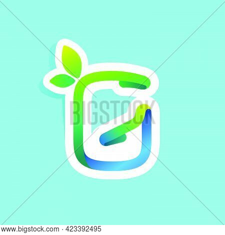 G Letter Flow Line Eco Logo With Green Leaves. Vector Green Icon Perfect To Use In Your Agriculture 