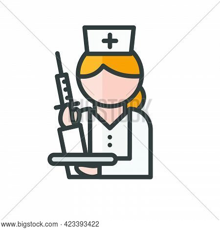 Female Nurse Avatar. Worker Woman. Profile User, Person. People Icon. Isolated Vector Illustration