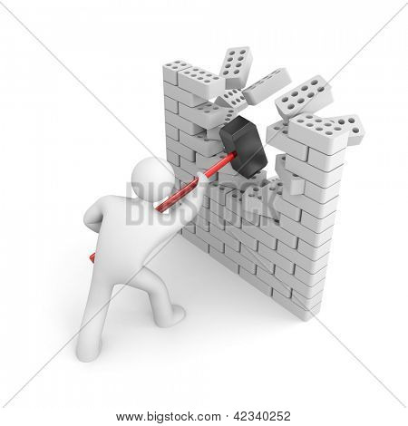 Mann schlägt Wand