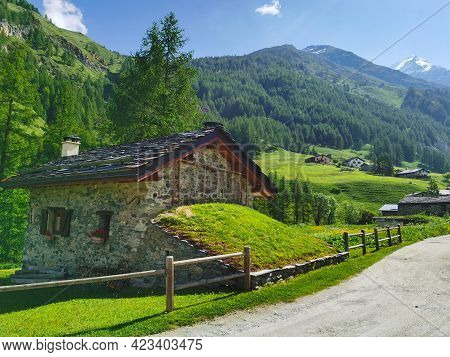 Mountain Chalet In The Alpine Village Of Les Lanches, Savoie, France.