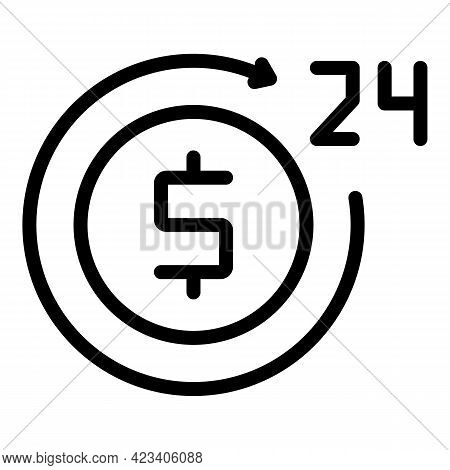 Taximeter Button Icon. Outline Taximeter Button Vector Icon For Web Design Isolated On White Backgro