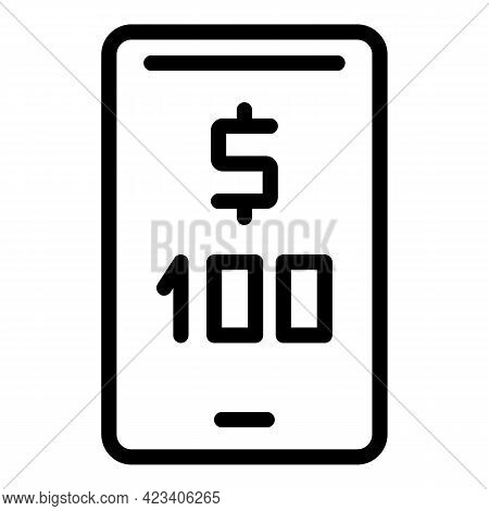 Taximeter Money Icon. Outline Taximeter Money Vector Icon For Web Design Isolated On White Backgroun