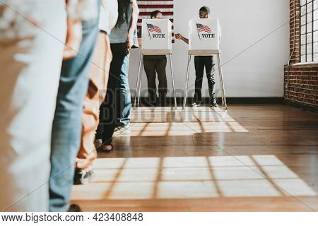 American at a polling booth