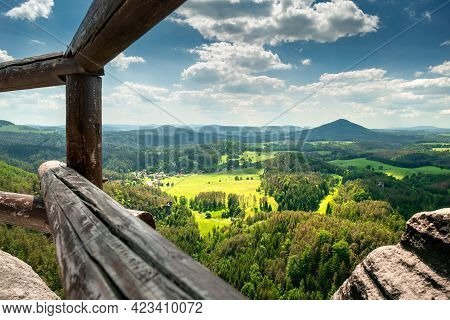 Nice View From Rock Of Vilemina, Or Vileminina Skala, Or Wilhelminenwand Into Beautiful Landscape Of