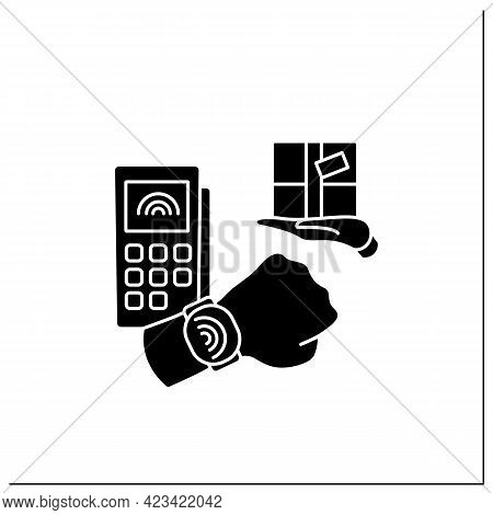 Nfc Glyph Icon. Safety Delivery Payment System. Using Smart Watch. Technology. .parcel Delivery. Nea
