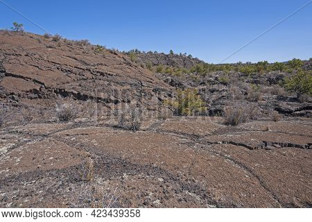 Lava Domes On A Barren Landscape In El Malpais National Monument In New Mexico