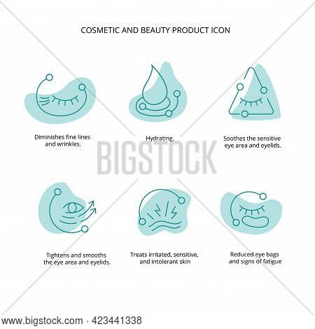 Eye Patch, Cream, Mask Cosmetic And Beauty Product Icon Set For Web, Packaging Design. Vector Stock 