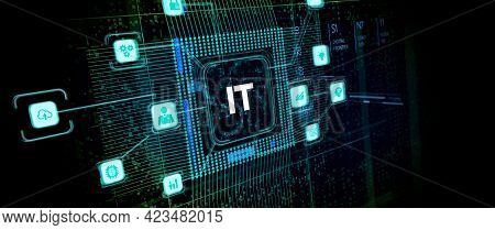 It Consultant Presenting Tag Cloud About Information Technology 3d Illustration