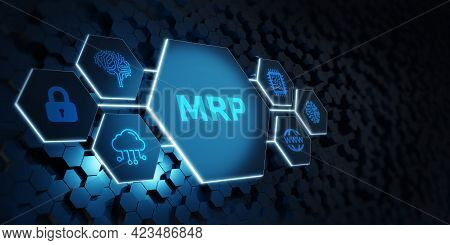 Mrp Material Requirement Planning Manufacturing Industry Business Process Automation.3d Illustration