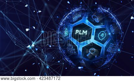 Plm Product Lifecycle Management System Technology Concept. Technology, Internet And Network Concept