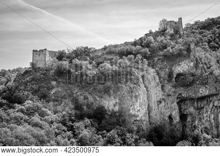 Remains Of Soko Grad Sokolac (falcon City) Medieval Fortress Near The City Of Sokobanja In Eastern S