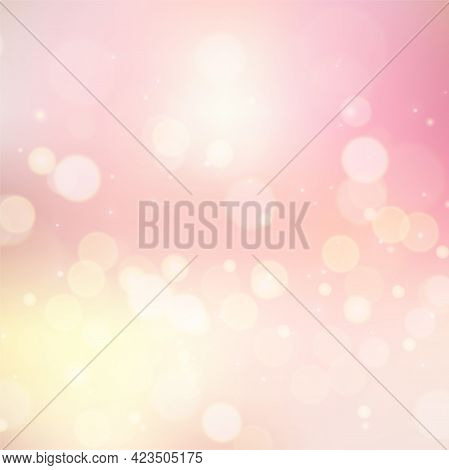 Pink Gold, Pink Bokeh,circle Abstract Light Background,pink Gold Shining Lights, Sparkling Glitterin
