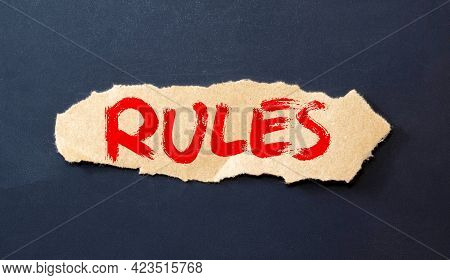 Motivational Words: New Rules. Piece Of Paper With The Text: New Rules.