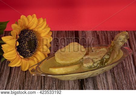 Chicken In Masak Lemak Cili Api. This Is A Popular Local Dish In Malaysia. Selective Focus Points. B