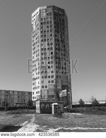 Groningen. May-30-2021. A Round Residential Tower 