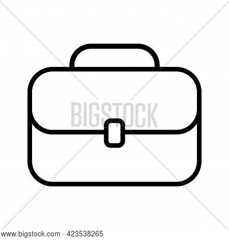 Black Color Icon In Briefcase Shape On White Background