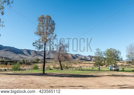 Seweweekspoort, South Africa - April 6, 2021: A Camping Site At Op Die Plaas Camp At Sandrivier Farm