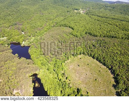Aerial View Of Sua Gabra Lakes At Lozenska Mountain, Sofia Region, Bulgaria