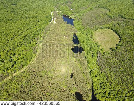 Aerial View Of Sua Gabra Lakes At Lozenska Mountain, Sofia Region, Bulgaria