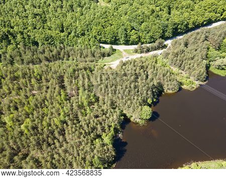 Aerial View Of Sua Gabra Lakes At Lozenska Mountain, Sofia Region, Bulgaria