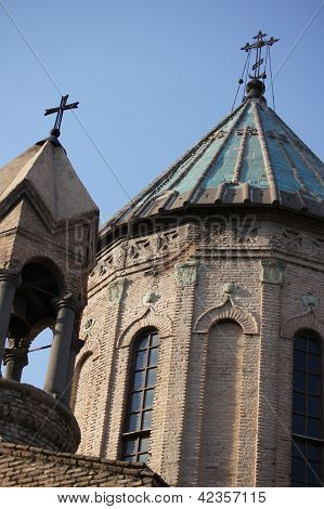 Churches And Domes Of Tbilisi, View To Historical Part Of The Capital Of Republic Of Georgia