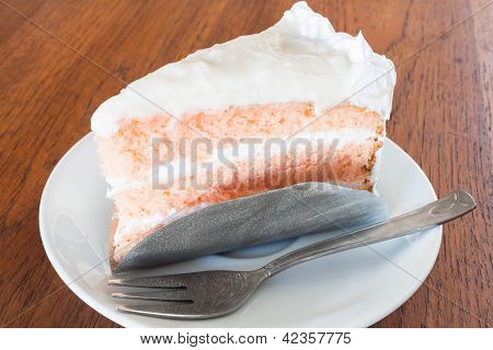 Young Coconut Cake On Wood Background