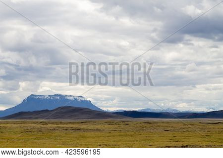 Iceland Landscape. Heroubreio Tuya View From Highlands Of Iceland