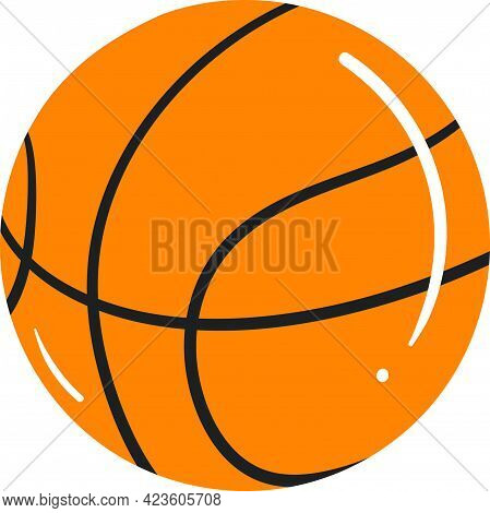 Basketball Vector Isolated On White Background. Children Book Illustration Graphics. Sports Vector G